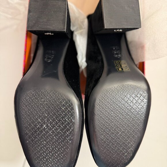 Tory Burch Josephine Velvet Pump Rhinestone Bow, Black, Size 10.5 - Picture 3 of 11